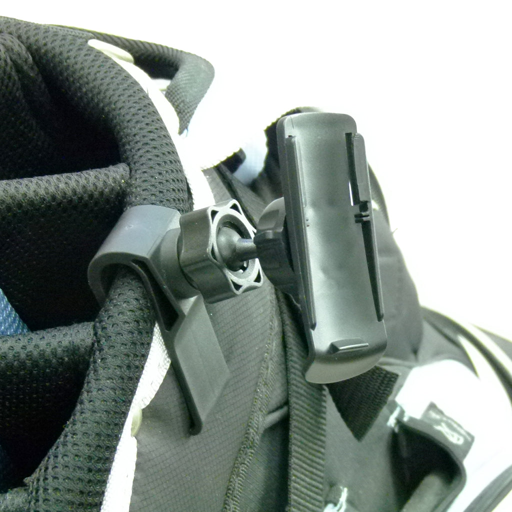 Golf bag clip mount with Compact Garmin Approach G3 holder (sku 30083)