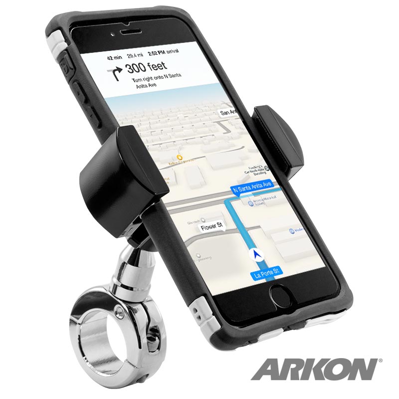 Arkon RVMC2C RoadVise Motorcycle Phone Mount - Chrome Aluminum (sku 41155)