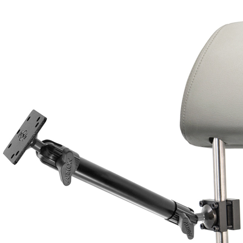 Arkon HMHD5AMPS Heavy-Duty Headrest Mount with 10 inch Arm - 4-Hole AMPS Compatible (sku 59223)