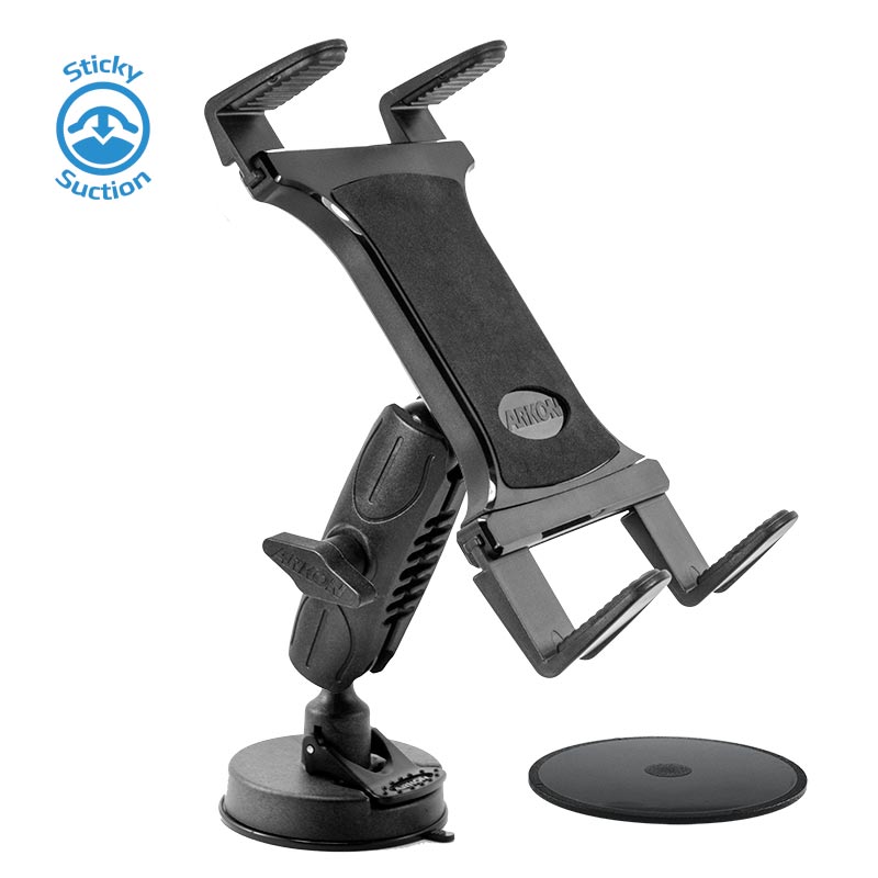 Arkon TABRM079 Heavy-Duty Sticky Suction Windshield or Dash Tablet Mount for iPad Air, iPad 4, 3, 2, Samsung Galaxy (37274)