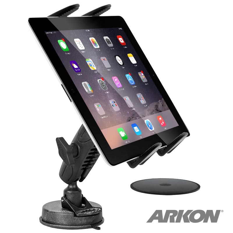 Arkon TABRM079 Heavy-Duty Sticky Suction Windshield or Dash Tablet Mount for iPad Air, iPad 4, 3, 2, Samsung Galaxy (37274)