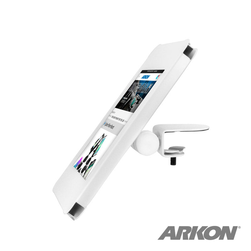 Arkon TAB05237KITW iPad Shelf Clamp Mount with Key Lock for iPad 4, 3, 2, iPad Air 2 - WHITE (sku 41106)