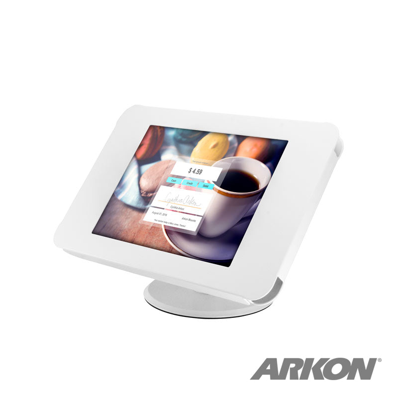 Arkon TAB05219KITW iPad Swivel Tabletop Stand with Key Lock for iPad 4, 3, 2, iPad Air 2 - WHITE (sku 41107)