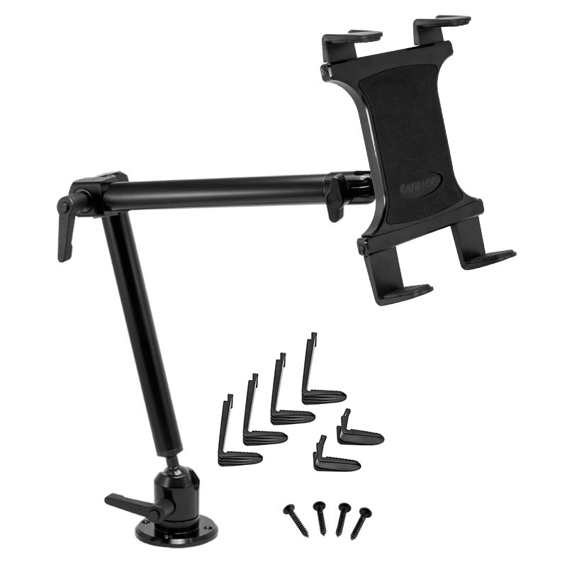 Arkon TAB803 Heavy-Duty Drill-Base Tablet Mount with 22" Arm for iPad Air, iPad, Galaxy Note 10.1 (37356)