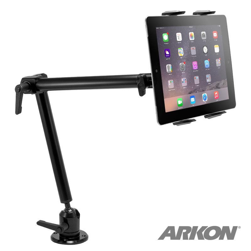 Arkon TAB803 Heavy-Duty Drill-Base Tablet Mount with 22" Arm for iPad Air, iPad, Galaxy Note 10.1 (37356)