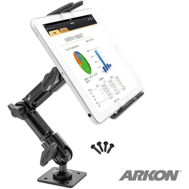 Arkon SM6HD006 Heavy-Duty Multi-Angle Midsize Tablet Drill-Base or Wall Mount for Galaxy Tab 4, 3, Tab S, iPad mini (sku 41070)