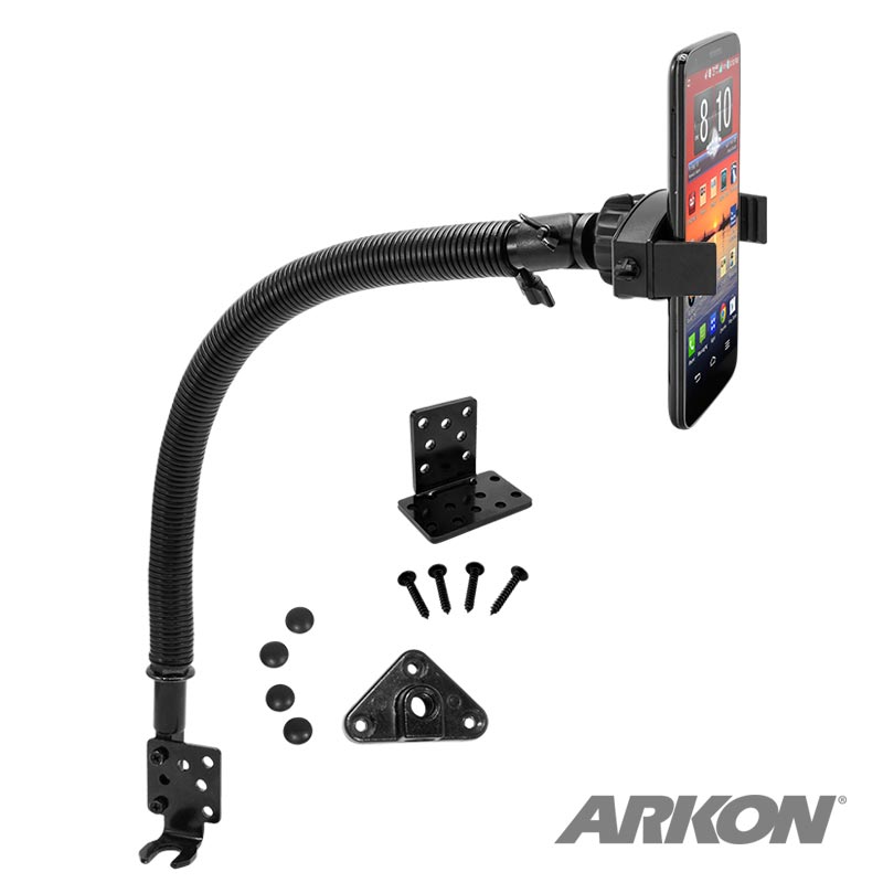 Arkon MG288 Mobile Grip 2 Seat Rail or Floor Car Mount for iPhone X, 8, 7 Plus, 8, 7, 6S Galaxy S8 (sku 41062)