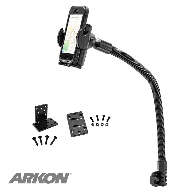Arkon SM488L22 Mega Grip Seat Rail or Floor Phone Car Holder Mount with 22" Arm for iPhone X, 8 7, 6S Plus, 8, 7, 6 (sku 41142)