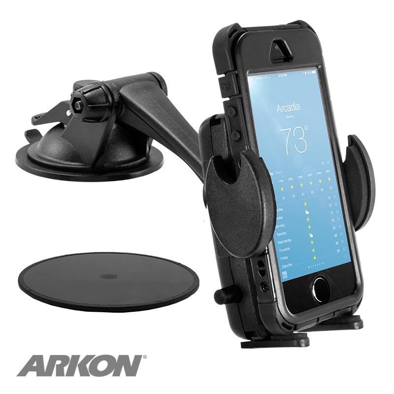 Arkon SM479 Mega Grip Sticky Suction Windshield or Dash Phone Car Holder Mount for iPhone X, 8 7, 6S Plus (sku 41143)