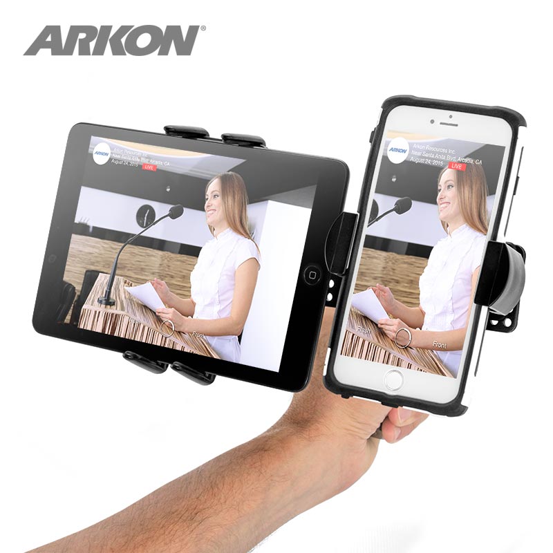 Arkon TWBRVSM6 TW Broadcaster Combo - Midsize Tablet and Phone Tripod Mount Holder for Live Streaming (37217)