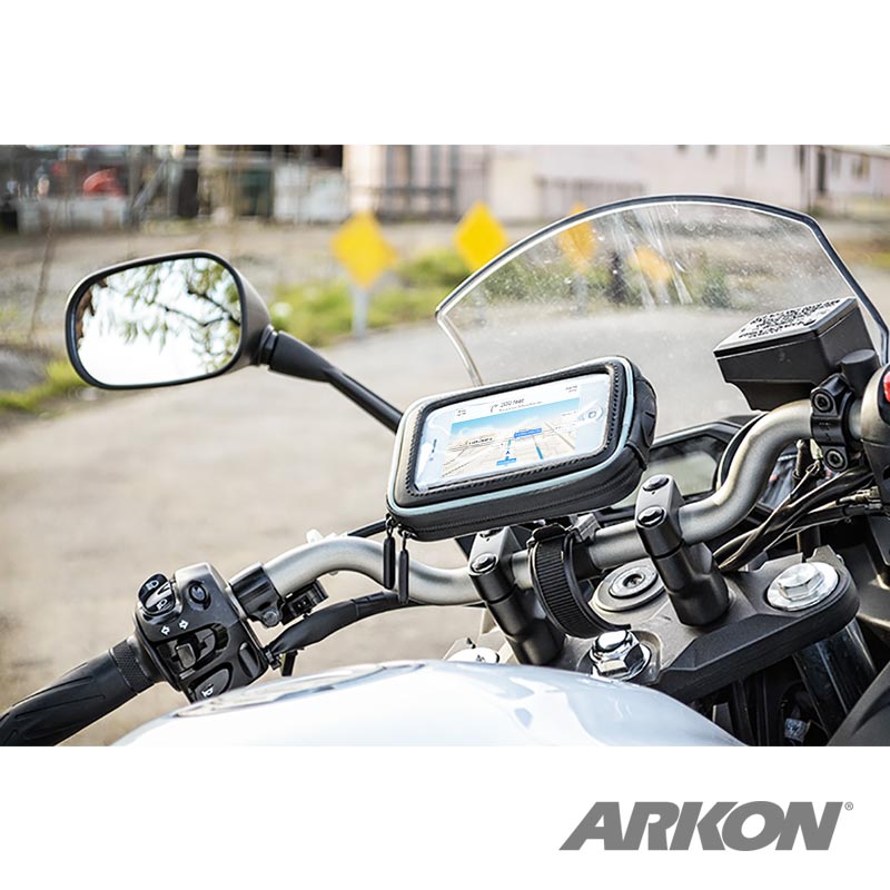 Arkon SM3234 Bike or Motorcycle Handlebar Strap Mount with Water-Resistant Holder for iPhone 6, 5, 5S, Galaxy S4 (sku 41149)