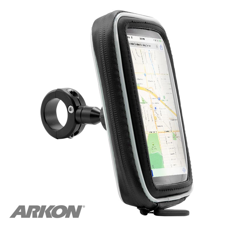 Arkon MC2B5WPCS BLACK Motorcycle Handlebar Mount fits Samsung Galaxy S8 (sku 36860)