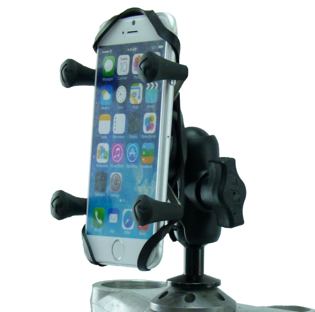 12mm Motorcycle Stem Mount &amp; Phone Holder for iPhone 6S (4.7") fits Honda Blackbird &amp; Kawasaki (sku 35939)