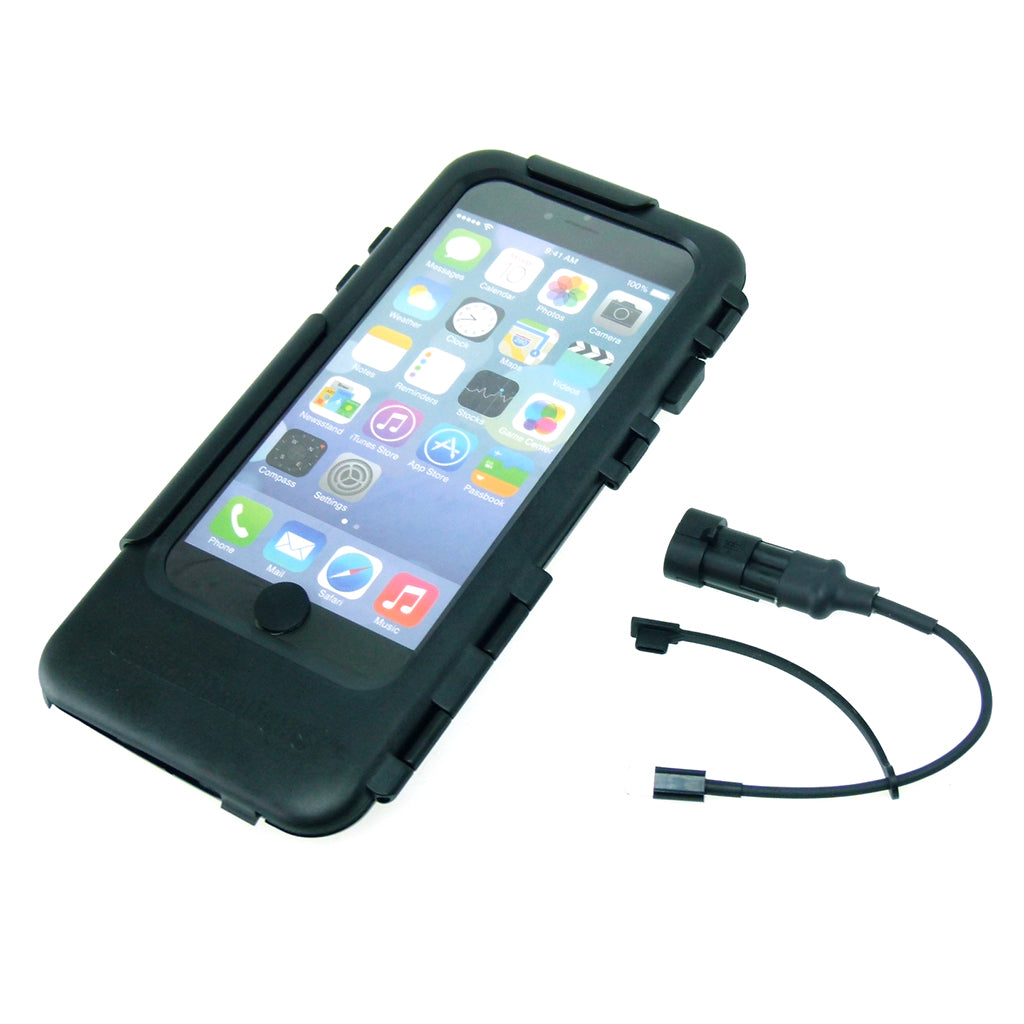 IPX5 Waterproof Tough Case for iPhone 6S Plus with Power Adapter fits 3 slot Bike Mounts - Chargers (sku 32359)