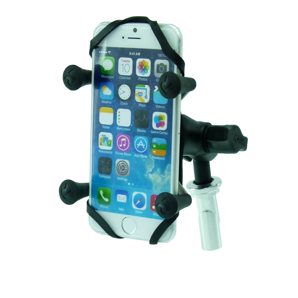 17.5-20.5mm Motorcycle Fork Stem Yoke Mount with Holder for iPhone 6 (sku 35918)