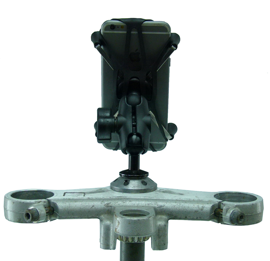 12mm Motorcycle Stem Mount &amp; Phone Holder for iPhone XR fits Honda Blackbird &amp; Kawasaki (sku 42617)