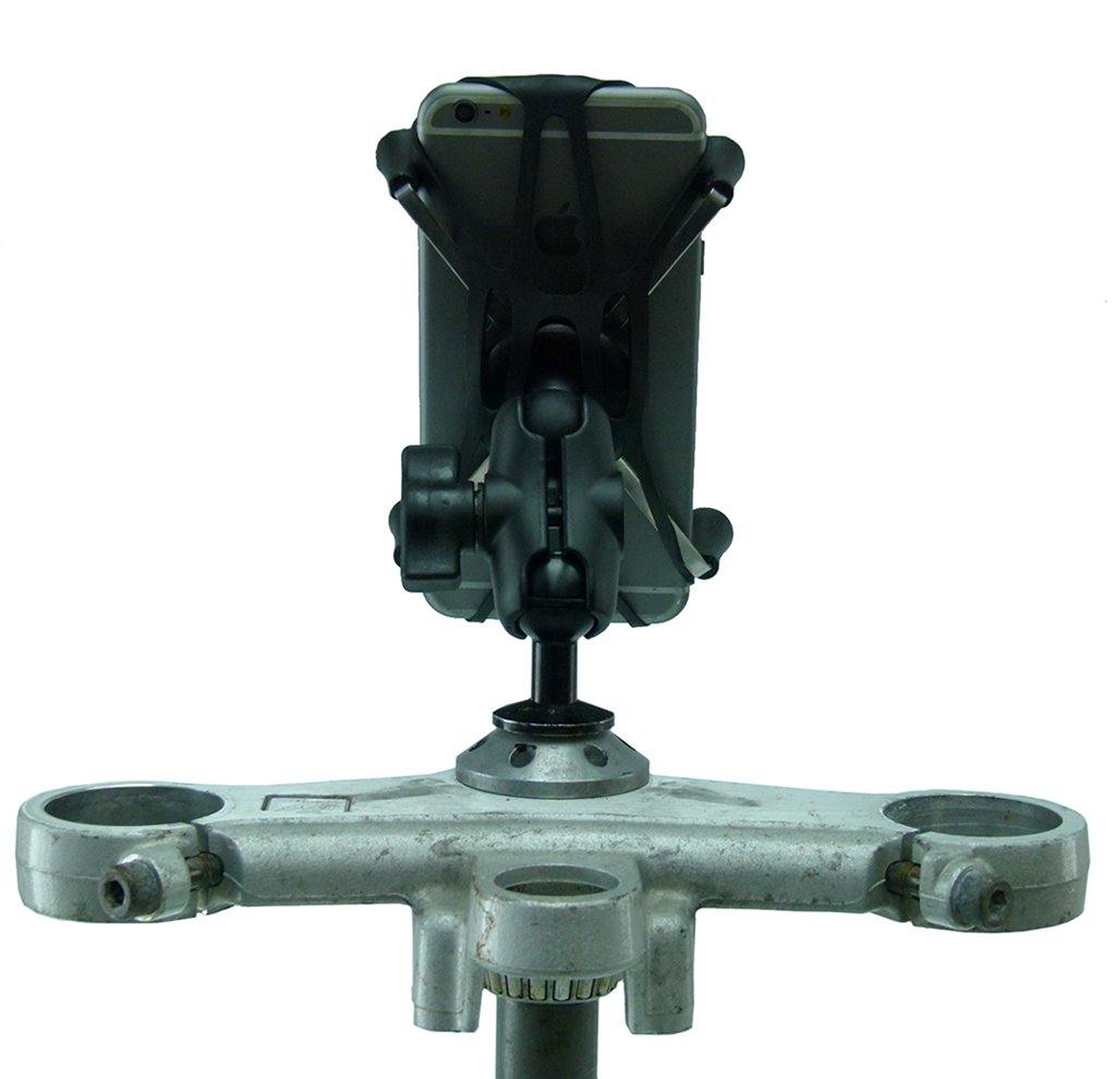 12mm Motorcycle Stem Mount &amp; Phone Holder for iPhone 11 fits Honda Blackbird &amp; Kawasaki (sku 49110) - BuyBits Ltd UK