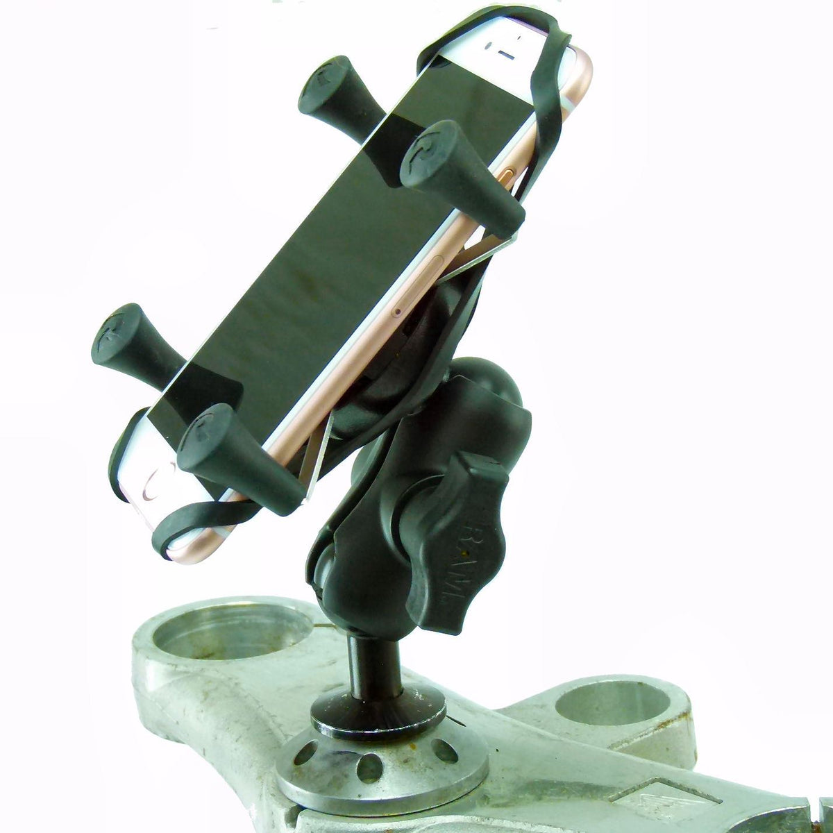 12mm Motorcycle Stem Mount &amp; Phone Holder for iPhone SE 2 (2020) fits Honda Blackbird &amp; Kawasaki (sku 53661) - BuyBits Ltd UK