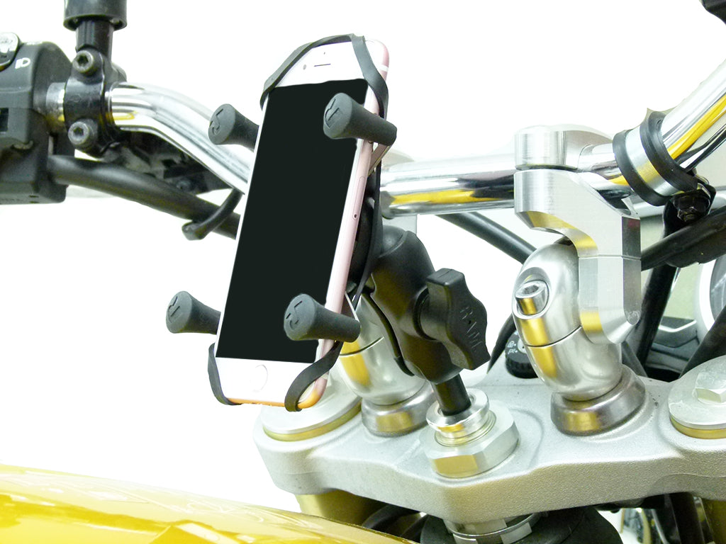 13.3-14.7mm (0.52" - 0.58") Motorcycle Fork Stem Yoke Mount with Holder for iPhone 8 (4.7") (sku 37842)