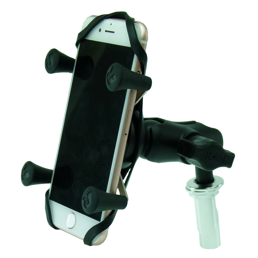 13.3-14.7mm (0.52" - 0.58") Motorcycle Fork Stem Yoke Mount with Holder for iPhone 8 (4.7") (sku 37842)