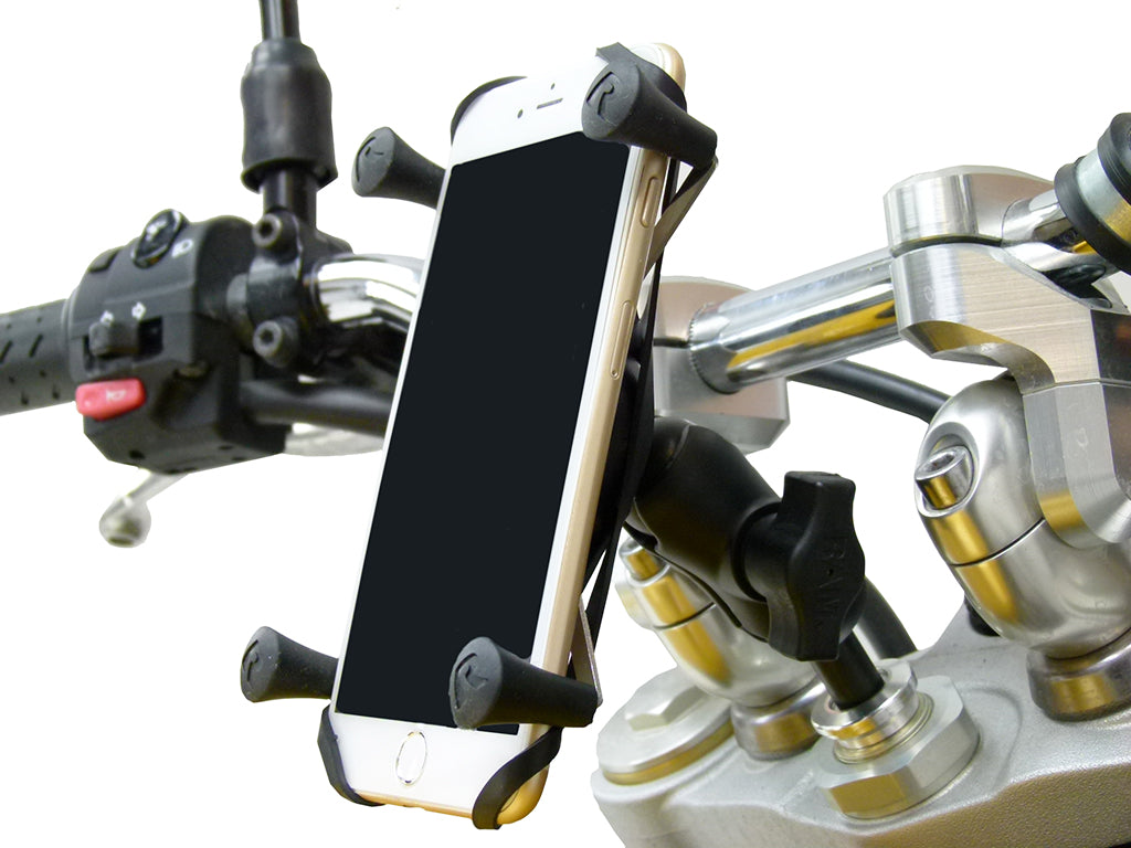 13.3-14.7mm Motorcycle Fork Stem Yoke Mount with Holder for iPhone 7 Plus (sku 35924)