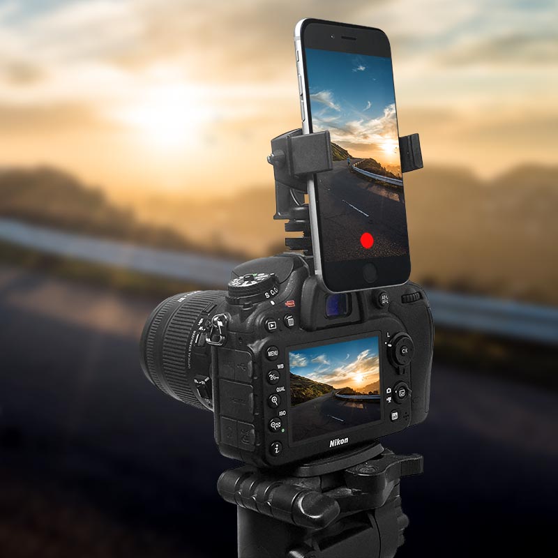 ARKON TW Broadcaster Camera Hot Shoe Phone Mount for iPhone 6S, 6 Plus, 6S, 6, 5S, Galaxy Note 5, 4 MG2HOTSHOE (sku 34437)