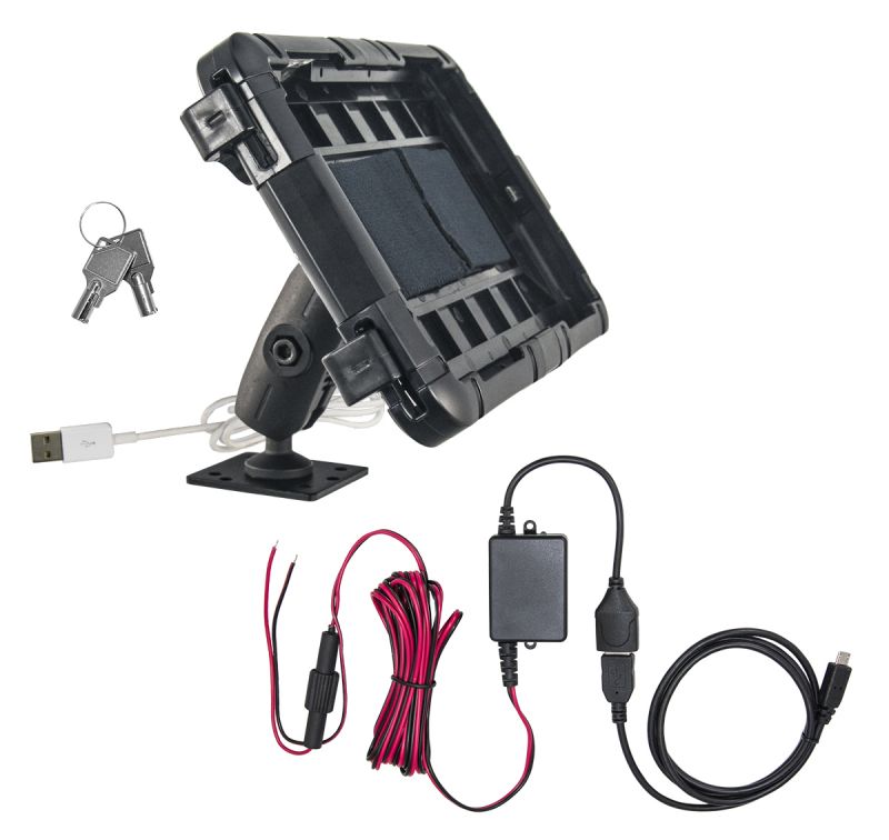 Arkon LBFLXTABE-MAGKIT Tablet Lock Box Bundle for Samsung Galaxy Tab E 8.0 with 4-Hole AMPS Drill Base (sku 41182)
