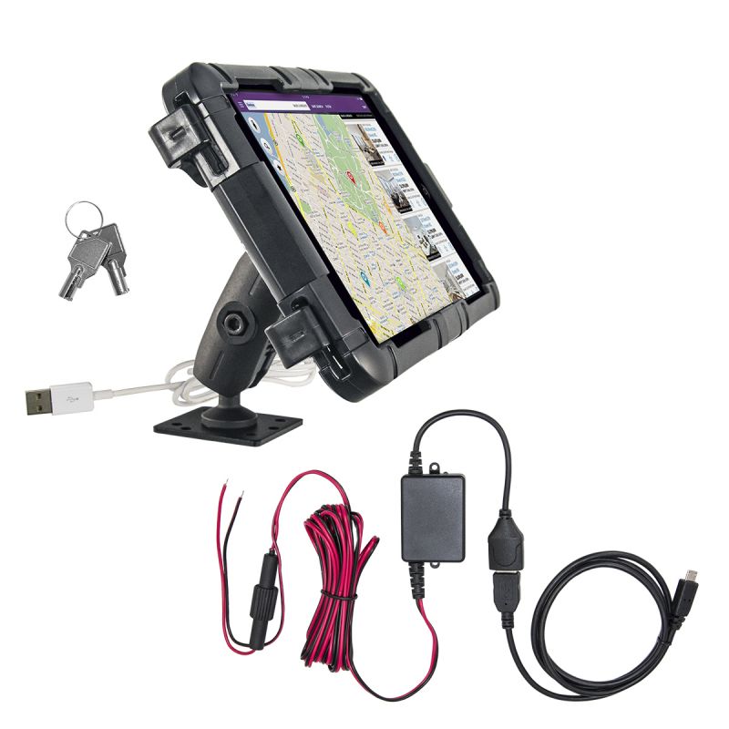 Arkon LBFLXTABE-MAGKIT Tablet Lock Box Bundle for Samsung Galaxy Tab E 8.0 with 4-Hole AMPS Drill Base (sku 41182)