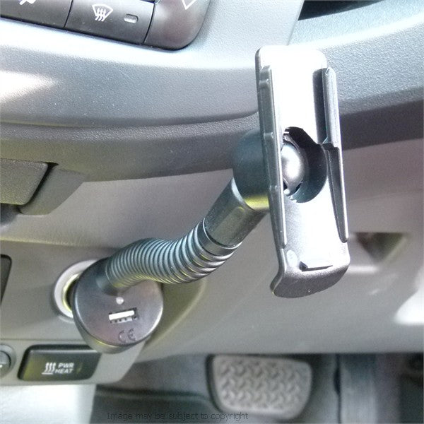 Powered Gooseneck Car Lighter Charging Arm for Garmin GPSMap 62, 62s, 62sc, 62st, 62stc (SKU 20548)