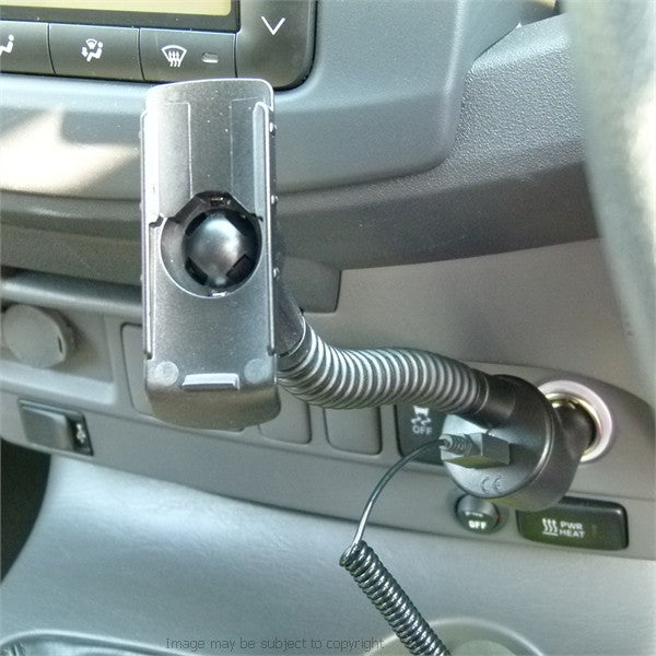 Powered Gooseneck Car Lighter Charging Arm for Garmin GPSMap 62, 62s, 62sc, 62st, 62stc (SKU 20548)