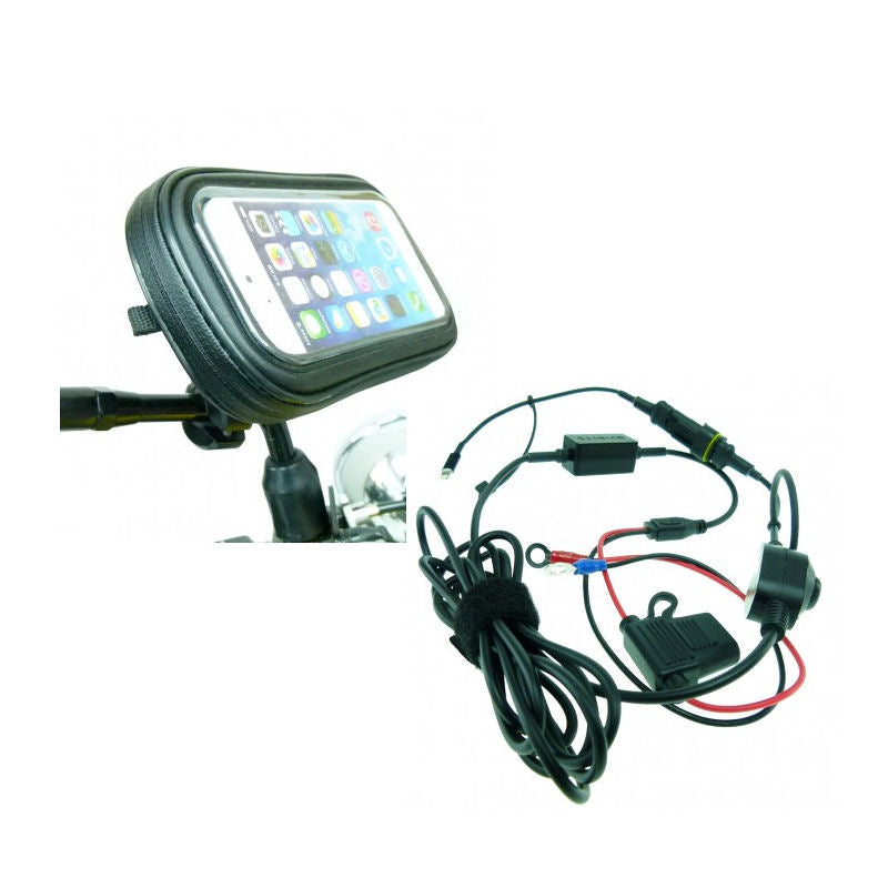 High Power Hardwire Waterproof Bike Scooter Mirror Mount for iPhone 6S 4.7 (sku 32285)