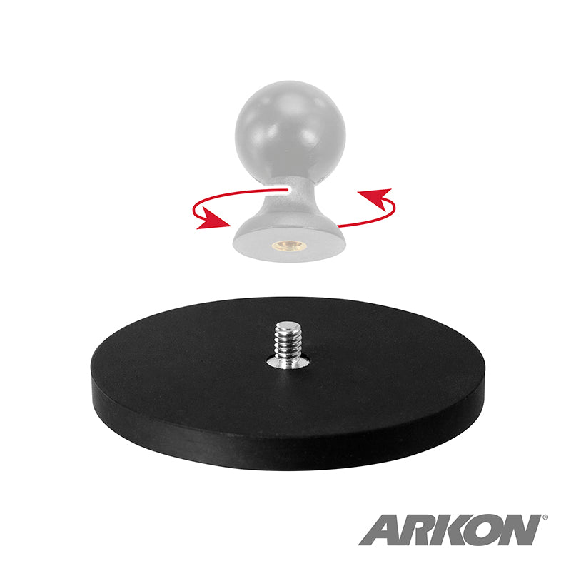 Arkon SP142088MAGB 88mm Diameter Round Heavy-Duty Magnetic Base with 1/4”-20 Camera Mounting Bolt (sku 57057)
