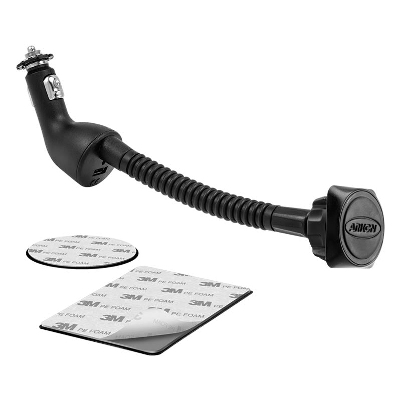 Arkon MAG195 Magnetic Lighter Socket Car Phone Mount with USB Charger Port for iPhone X, 8, 7 6S (sku 41179)