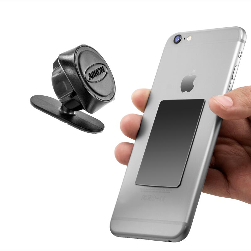 Arkon MAG1057 Magnetic Air Vent and Adhesive Car Mount Bundle for iPhone X, 8, 7, 6S Plus, 8, 7, 6S, Note 8 (sku 41180)