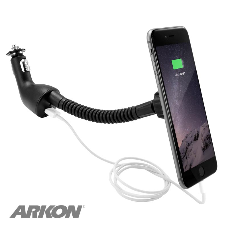Arkon MAG195 Magnetic Lighter Socket Car Phone Mount with USB Charger Port for iPhone X, 8, 7 6S (sku 41179)