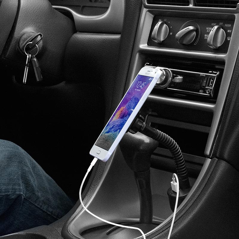 Arkon MAG195 Magnetic Lighter Socket Car Phone Mount with USB Charger Port for iPhone X, 8, 7 6S (sku 41179)
