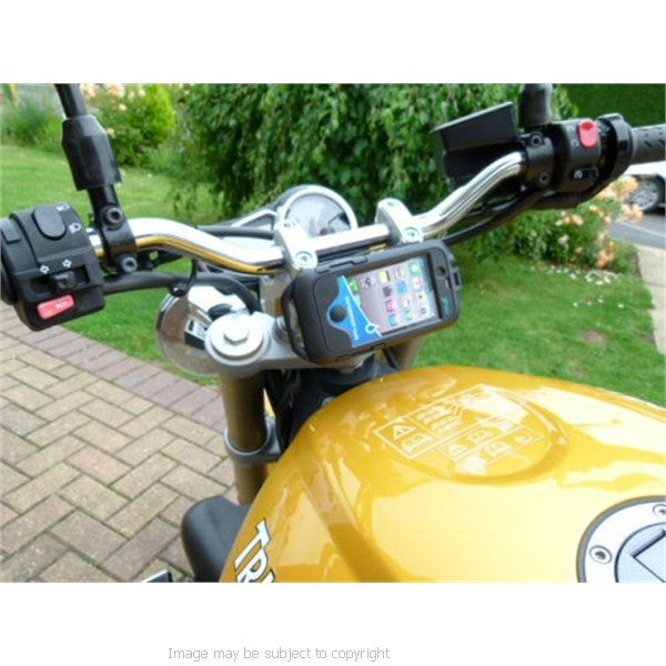 Waterproof Central Fork Stem Yoke Motorcycle Tough Case Mount 17.5mm - 20.5mm for the Apple iPhone 4S (sku 13418)