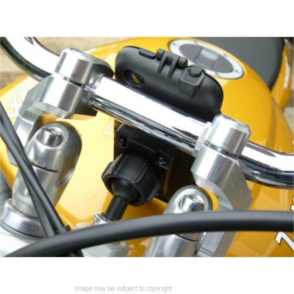 Waterproof Central Fork Stem Yoke Motorcycle Tough Case Mount 17.5mm - 20.5mm for the Apple iPhone 4S (sku 13418)