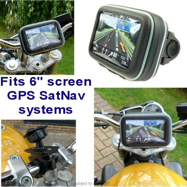 6&quot; Screen GPS Satnav Waterproof Motorcycle Bike Handlebar Mount. Fits 16mm-33mm (sku 14137)