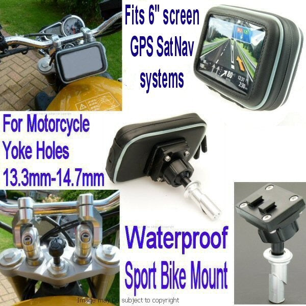 6inch Screen GPS SatNav Motorcycle Yoke Mount - 13mm (sku 14139)