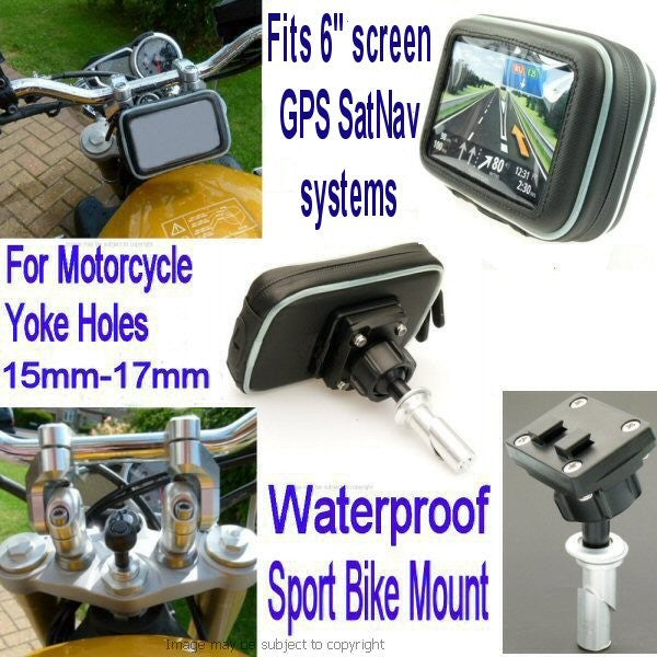6inch Screen GPS SatNav Motorcycle Yoke Mount - 15mm (sku 14140)
