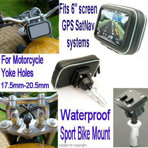 6inch Screen GPS SatNav Motorcycle Yoke Mount - 19mm (sku 14141)