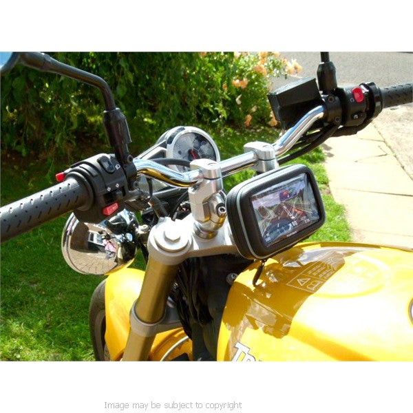 Sports Bike Motorcycle Mount for Fork Stem Yoke 17.5mm-20.5mm with Waterproof GPS Case fits TomTom ONE SatNav Systems (sku 10322)