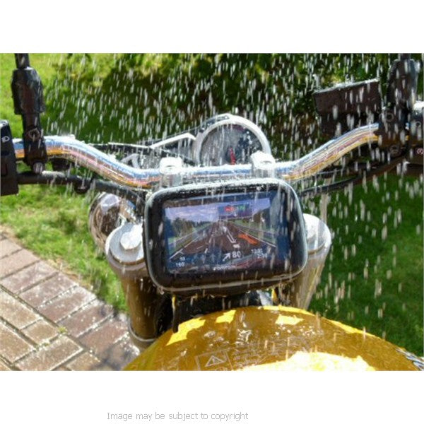 Sports Bike Motorcycle Mount for Fork Stem Yoke 17.5mm-20.5mm with Waterproof GPS Case fits TomTom ONE SatNav Systems (sku 10322)