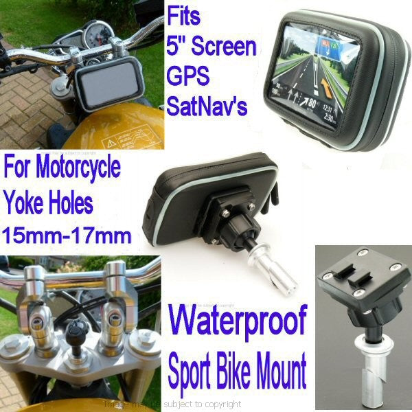 5inch GPS SatNav Motorcycle Yoke Mount - 15mm (sku 14047)