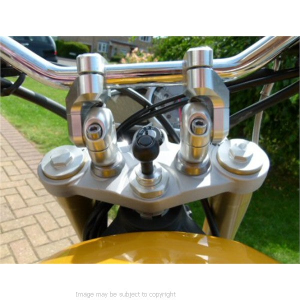 13.3 - 14.7mm Weather Resistant Samsung Galaxy S10e Motorcycle Fork Stem Yoke Mount (sku 44327)
