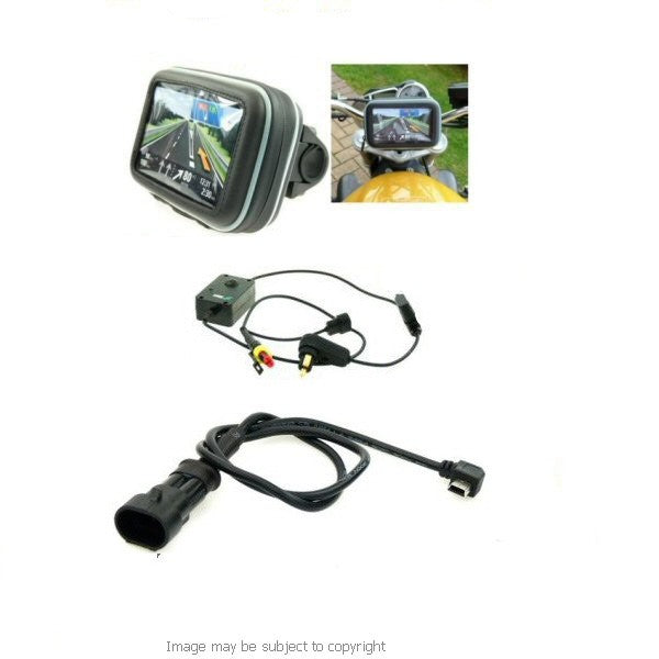 SatNav GPS Bike Mount Kit for Hella - Din Socket - Angled MINI USB fitting (sku 12994)