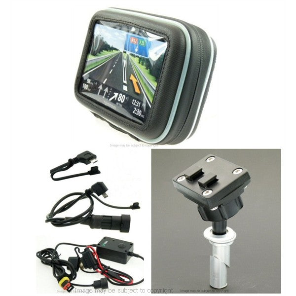 5inch GPS SatNav Motorcycle Angled MICRO USB Powered 13mm Yoke Mount (sku 14059)