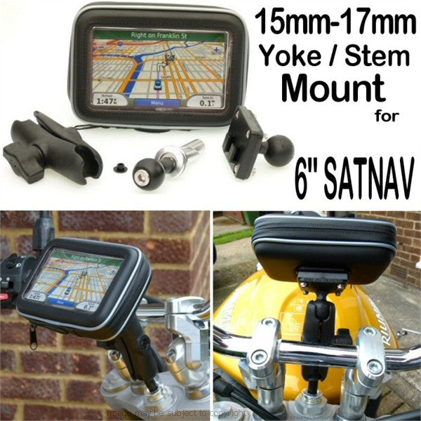 6inch Screen SatNav 15mm Sports Motorcycle Extended Mount (sku 14301)