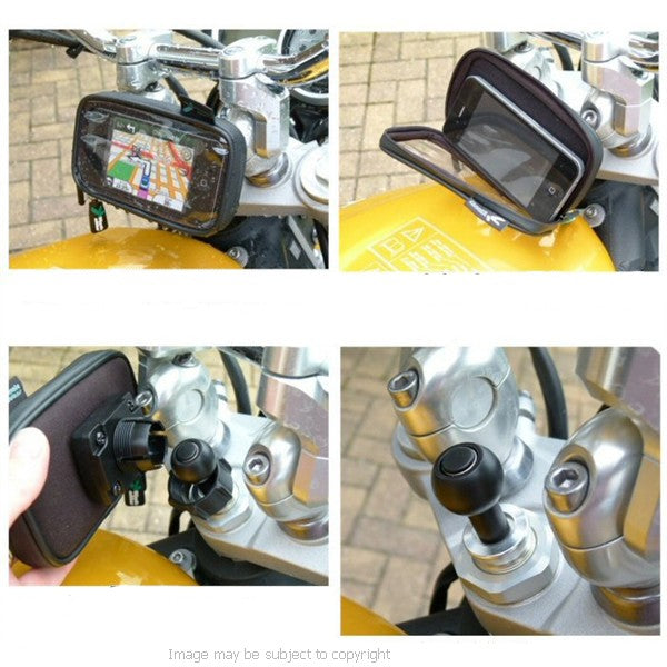 IPX4 Waterproof 19mm Yoke Fork Stem Sports Motorcycle Bike Mount fits iPhone 5 (sku 15134)